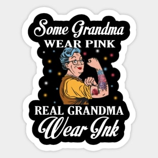 Some Grandma Wear Pink Real Grandma Wear Ink Tank Sticker